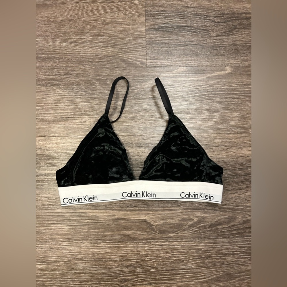 Black Velvet Triangle Calvin Klein Bralette